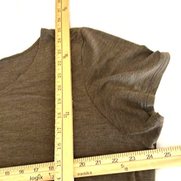 Elizabeth Womens 2X Brown Tie Front Short Sleeve Top - Picture 6 of 6